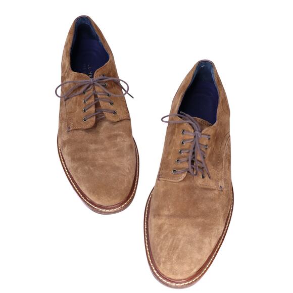 COLE HAAN Adams Grand Plain Oxfords Suede Brown Leather Lace Up Men\'s 11M main image 4